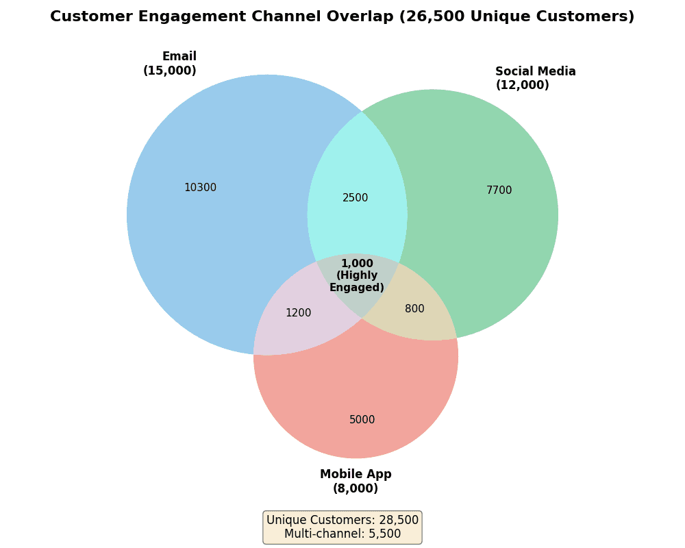 Three-circle Venn diagram showing group overlaps